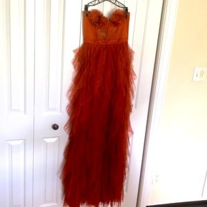 For love and lemons rust lace dress